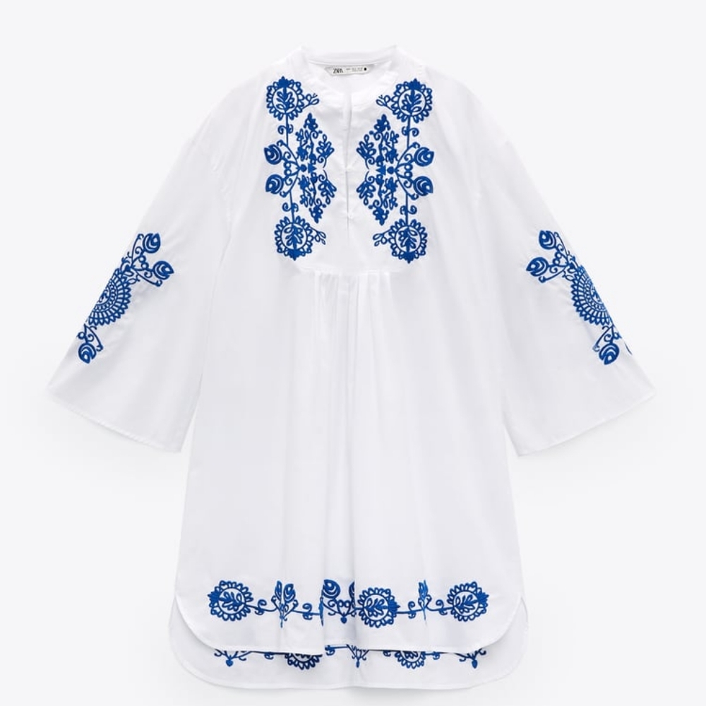 Zara NWT Embroidered Mini Dress (size S)